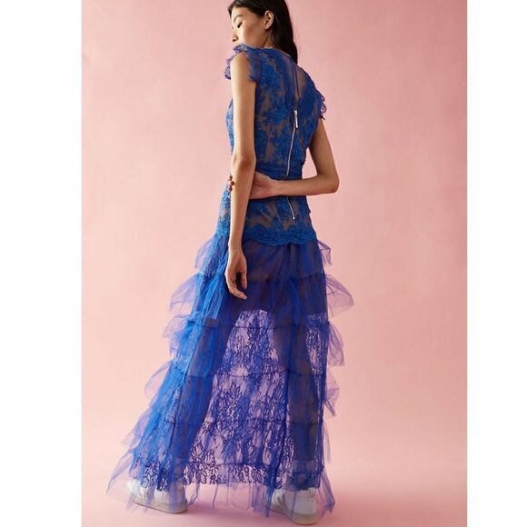 Free People Bronx and Banco Nina Cobalt Maxi Dress/ Size XS - Picture 3 of 13